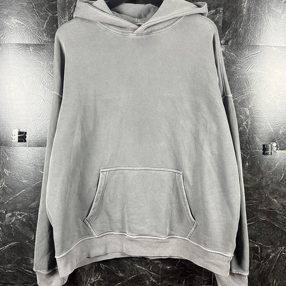 Abercrombie&Fitch Men's Grey Soft A&F Fleece Hoodie Large
